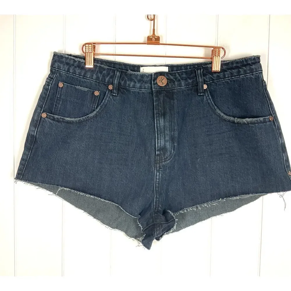 One‎ Teaspoon The One Fox Black Denim Cut Off Shorts NWT Size 34